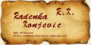 Radenka Konjević vizit kartica